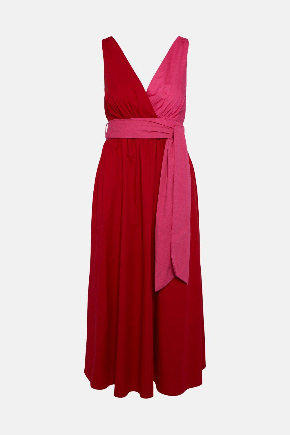 Colour Block Poplin Wrap Dress | Coast